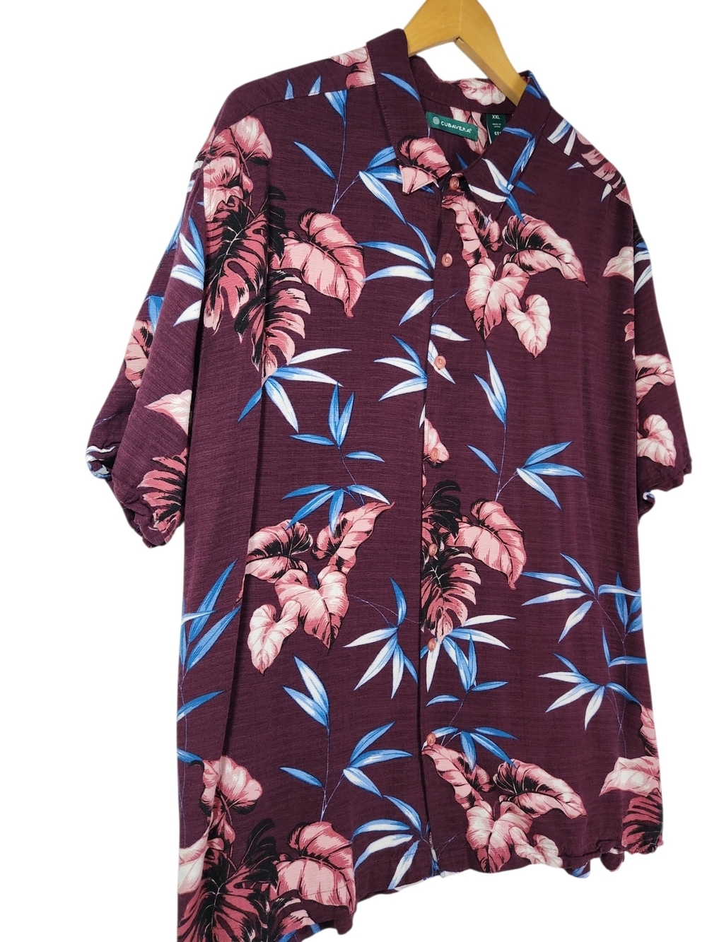 Cubavera Tropical Floral Camp Shirt XXL Purple Pink Blue Flowy Viscose Hawaiian - Picture 2 of 11